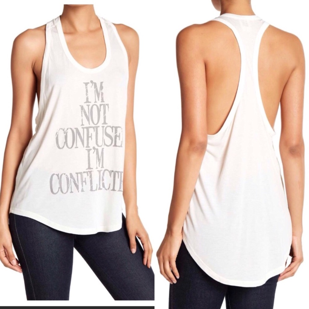 Haute Hippie I’m Not Confused Tank Top Ivory